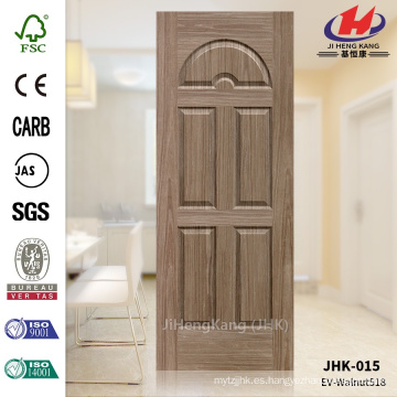 JHK-015 Cinco Paneles con Círculo Puerta Giratoria Uso de la Piel en Exterior Negro Walnut Veneer Storm Panel de la Puerta